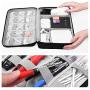 KALIM Cable Organizer Bag, Waterproof Electronic Accessories Soft Case, Traveling Wire Bag for iPad Mini Cables Phone Chargers Adapter Flash Hard Drive and More(Small/Black)