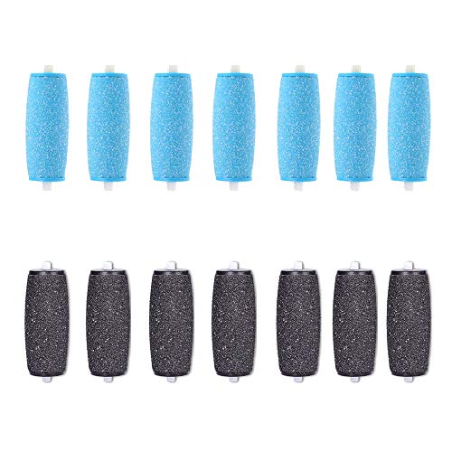 7 Extra Coarse & 7 Regular Coarse Replacement Roller Refill Heads Compatible With Pefect Electronic Foot File