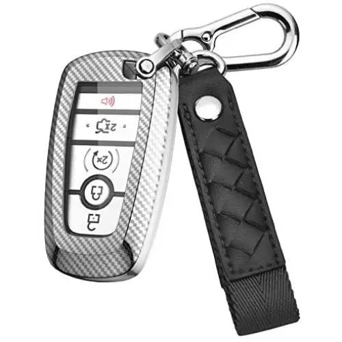 ELOHEI for Ford Key Fob Cover Case, Soft TPU Key Fob Case Protector Holder for 2017 2018 2019 Ford Fusion F150 F250 F350 F450 F550 Edge Explorer Escape Mustang Remote Keyless Entry (Silver) ELOHEI for Ford Key Fob Cover Case, Soft TPU Key Fob Case Protector Holder for 2017 2018 2019 Ford Fusion F150 F250 F350 F450 F550 Edge Explorer Escape Mustang Remote Keyless Entry (Silver)