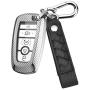 ELOHEI for Ford Key Fob Cover Case, Soft TPU Key Fob Case Protector Holder for 2017 2018 2019 Ford Fusion F150 F250 F350 F450 F550 Edge Explorer Escape Mustang Remote Keyless Entry (Silver)