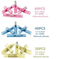 PONFY 100PCS Heat Shrink Bullet Connectors, Heat Shrink Female & Male Connectors Bullet Terminals, Insulated Waterproof Marine Crimp Automotive Connectors Wire Splice Connectors Kits