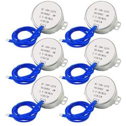 BNYZWOT Turntable Synchronous Motor Electric Synchron Motor 100-127 VAC 50/60 Hz 4W CCW/CW Direction for Cup Turner,Cuptisserie,Tumbler Cup Rotator,Microwave (2.5-3RPM) 6 Pack
