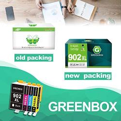 GREENBOX Compatible Ink Cartridges Replacement for HP 902XL 902 XL for Hp OfficeJet Pro 6978 6968 6958 6962 6960 6970 6979 6950 6951 6954 6975 Printer (1 Black 1 Cyan 1 Magenta 1 Yellow)