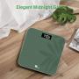 1byone Digital Scales for Body Weight Bathroom Scale with Accuracy, LED Display, 400 lbs Capacity,Tape Measure and Batteries Included, Green