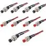 Twidec/10Pcs 1A 250V AC 2 Pins SPST Black + Red Normal Open Mini Momentary Push Button Switch with Pre-soldered Wires PBS-110-XBKR