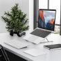 Portable Laptop Stand for Desk - OMOTON LA02 Adjustable Foldable Aluminum Laptop Stand Riser, Compatible with MacBook Air, Macbook Pro, HP, Dell, Lenovo and More (Up to 15.6 inch), Grey