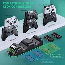 OIVO Controller Charger,Dual Charging Station Updated LED Strap,Charger Docking Station with 2 Rechargeable Battery Packs