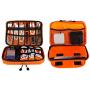 Electronics Organizer Travel Universal Cord Organizer Electronic Accessories Case for Cable, Charger, Phone, USB Drive, SD Card, Mini Tablet(Up to 7.9'') Gray and Orange