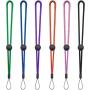 YOUOWO 6 Pack Nylon Wrist Lanyard Adjustable Length for Flashlight Wallet USB Flash Drive Hand Strap for Cell Phone Charms Key ID Card Badge Holder Black Pink Green Blue Purple Orange