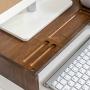 16 inch Computer Monitor Riser Stand - Desk Storage Organizer for Home and Office Computer Desk Laptop Cellphone Printer Stand Desktop Container (Brown)