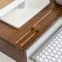 16 inch Computer Monitor Riser Stand - Desk Storage Organizer for Home and Office Computer Desk Laptop Cellphone Printer Stand Desktop Container (Brown)