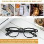 JiSoo Blue Light Glasses, Fashion Blue Light Blocking Glasses Trendy Computer Game Glasses Filter Blue Ray Stylish Eyeglasses Frame with Spring Hinge, Black