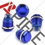 APIELE (Pack of 2) 19MM Momentary Push Button Switch 5A Aluminium Alloy Shell 12V 24V 36 DC 110V 250V AC 5A 1NO SPST Screw Terminal APIELE (Blue Shell)