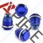 APIELE (Pack of 2) 19MM Momentary Push Button Switch 5A Aluminium Alloy Shell 12V 24V 36 DC 110V 250V AC 5A 1NO SPST Screw Terminal APIELE (Blue Shell)