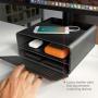 Twelve South HiRise Pro for iMac/ Displays/ Monitors | Height-adjustable stand w/ storage, reversible front + leather inlay