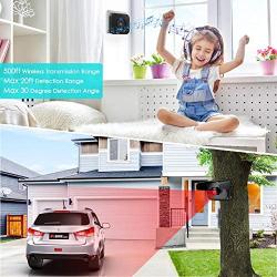 Driveway Alarm System, ELEPOWSTAR Weatherproof Outdoor Motion Sensor Detector Doorbell, Wireless Security Alert System with 58 Chimes/5 Level Volumes/LED Flash, Fits for Home, Yard, Garage, Gate, Pool