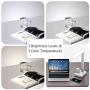 COZOO LED Desk Table Lamp with 3 USB Charging Ports and 2 AC Outlets Power Strip, 3 Lighting Models with 3 Brightness Levels, 1h Timer, Touch Dimmer Control,Eye Protection Foldable Reading Light,White