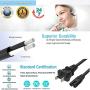 Printer Power Cord Cable Replacement for HP Envy 5530 5660 7640 4500 4510 4511 4520 5055 5535 5540, OfficeJet Pro 6700 6600 8500 4650 8710 4630, Compatible wih Epson Brother Canon PIXMA MG/MP/MX/IP