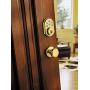 Kwikset 909 SmartCode Electronic Deadbolt featuring SmartKey in Lifetime Polished Brass
