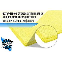 The Rag Company (12-Pack) 16 in. x 16 in. Commercial Grade All-Purpose Microfiber Highly Absorbent, LINT-Free, Streak-Free Cleaning Towels (Yellow)
