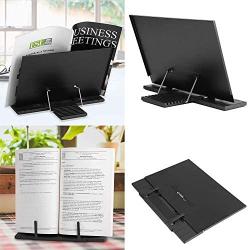 Black Metal Desktop Document Book Holder with 7 Adjustable Positions (Black2)