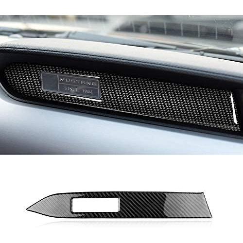 Car Styling Carbon Fiber Interior Car Dashboard Decoration Strip Center Console Custom 3D Sticker for Ford Mustang 2015 2016 2017 2018 2019 Accessories (1 Piece-Black)