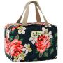 Toiletry Bag for Women Cosmetic Travel Bag Floral Cosmetic Case Large Travel Toiletry Bag for Girls Make Up Bag Navy Blue Brush Bags Reusable Toiletry Bag