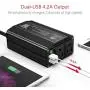 BESTEK 300W Power Inverter DC 12V to 110V AC Car Inverter with 4.2A Dual USB Car Adapter (Black)