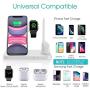 QI-EU Wireless Charger, 4 in 1 Qi-Certified Fast Charging Station Compatible Apple Watch Airpods Pro iPhone 12/11/11pro/X/XS/XR/Xs Max/8/8 Plus, Wireless Charging Stand Compatible Samsung Galaxy S20