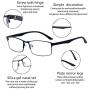 ALWAYSUV Computer Blue Light Blocking Reading Glasses TR90 Black Full Frame Professer Readers Glasses