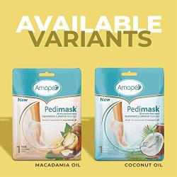 Amope PediMask Kit- 20 Minute Foot Mask to Rejuvenate and Soothe Your Feet with Blend of Moisturizers and Coconut and Macadamia Oils for Baby Smooth Feet in Minutes, 6 Packs