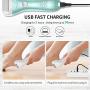 Electric Callus Remover, RUEOO Rechargeable Electronic Feet File Hard Skin Remover IPX7 Waterproof Pedicure Tool for Cracked Heels and Dead Skin, with 3 Coarse Roller Heads Foot Rasp