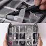 KALIM Cable Organizer Bag, Waterproof Electronic Accessories Soft Case, Traveling Wire Bag for iPad Mini Cables Phone Chargers Adapter Flash Hard Drive and More(Small/Gray)