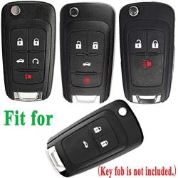 Black Soft TPU Key Fob Cover Case Remote Holder Skin Glove for Chevy Chevrolet Equinox Camaro Cruze Malibu Sonic Volt Park Impala Buick Encore Allure Regal