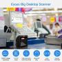 Eyoyo Hands-Free 2D QR Barcode Scanner, Omnidirectional Desktop Automatic 1D Barcode Reader Big Scan Window to Read PDF417 on ID Card, Drivers License, Passport for Supermarket Library Retail Store