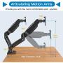 HUANUO Dual Monitor Stand - Fully Adjustable Monitor Desk Mount Gas Spring LCD Monitor Arm VESA Mount for 13'' to 27'' Flat Curved Computer Screens - Each Arm Hold Up to 17.6lbs