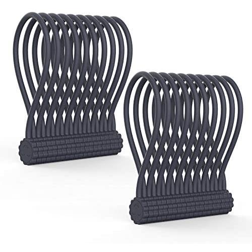 Rich&Ray Reusable Silicone Twist Ties with Strong Magnet for Bundling and Organizing Cables/Cords, Hanging or Holding Stuff, Can Be Used in Many Ways or Just for Fun (Gray-20Pack)