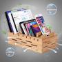 Ollieroo Bamboo Charging Station for Multiple Devices, Desktop Charging Docking Station Organizer for Cellphone, Tablet, with Air Vents