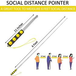 Limmoz 6 Feet Social Distance Pointer, Portable Telescopic Handheld Social Pointer Stick, Extendable 6 Feet Pole - Measure Social Distance (Yellow)