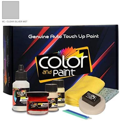 Color and Paint Compatible with/KIA Rio5 / Clear Silver MET - 6C / Touch UP Paint System for Paint Chips and Scratches/Basic Care