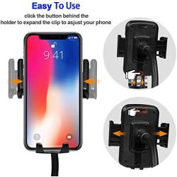 IOVECT Car Cup Holder Phone Mount with Long Flexible Neck for iPhone Xs Max/XS/x/8/7/6 Samsung Galaxy S6/S7/S8/Note8/Note9/s9