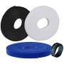 Oldhill Fastening Tapes Hook and Loop Reusable Straps Wires Cords Cable Ties - 1/2'' Width, 15 x 3 Rolls (Black, Blue, White)