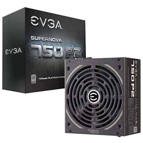 EVGA SuperNOVA 750 P2, 80+ PLATINUM 750W , Fully Modular , EVGA ECO Mode, 10 Year Warranty , Includes FREE Power On Self Tester, Power Supply 220-P2-0750-X1,Black