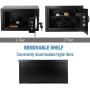 Electronic Security Safe Box, LED Digital Lock Box 0.57 Cubic Feet, 13.7 x 9.8 x 9.8 inches Key Combination Code Safe Box Steel Money Box for Home, Office, Hotel