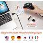 Tera 2D Barcode Scanner with Stand Wired USB 2.0 Handheld Read 2D QR Code Scanner Data PDF417 Matrix 1D Bar Code CMOS Image Barcode Reader for Windows Mac Linux Plug and Play