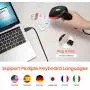 Tera 2D Barcode Scanner with Stand Wired USB 2.0 Handheld Read 2D QR Code Scanner Data PDF417 Matrix 1D Bar Code CMOS Image Barcode Reader for Windows Mac Linux Plug and Play