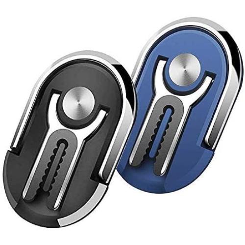 HENGBANG Multipurpose Phone Bracket, Phone Ring Holder - Two in ONE Multipurpose Mobile Phone Bracket Holder Stand 360 Degree Rotation for Car Home, Multiple-Angle Car Phone Mount(Black + Blue)