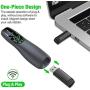 Wireless Presentation Remote, RF 2.4Ghz USB Rechargeable Powerpoint Presenter Clicker Remote Control Pointer for Mac/PC (Green)……