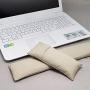 Keyboard Wrist Rest and Ergonomic Mouse Pad Set, Washable Keyboard Mouse Wrist Support Pad Bean Bag for Carpal Tunnel, Office Workers, Massage Ergobeads & Cotton Fabric, White