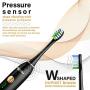 WAGNER Switzerland WHITEN+ Edition. Smart Electric Toothbrush with Pressure Sensor. 5 Brushing Modes and 3 Intensity Levels, 8 Dupont Bristles, Premium Travel Case. (Charcoal Black)